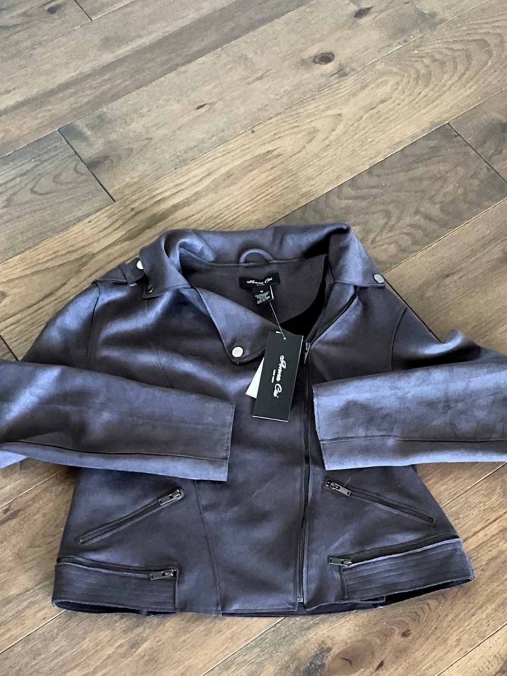 Antonio Melani Women's Charcoal Suede Moto Jacket